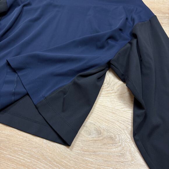 Athleta Mock Neck Long Sleeve Women’s M Color Navy/Black - Picture 2 of 6